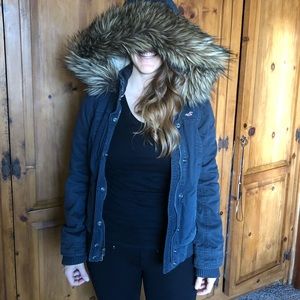 Navy blue Hollister jacket